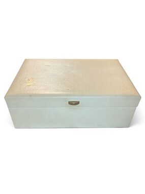 Buxton Jewelry Box Blue Velvet‎ Lined Rose Lift Tray Ring Storage USA Vintage